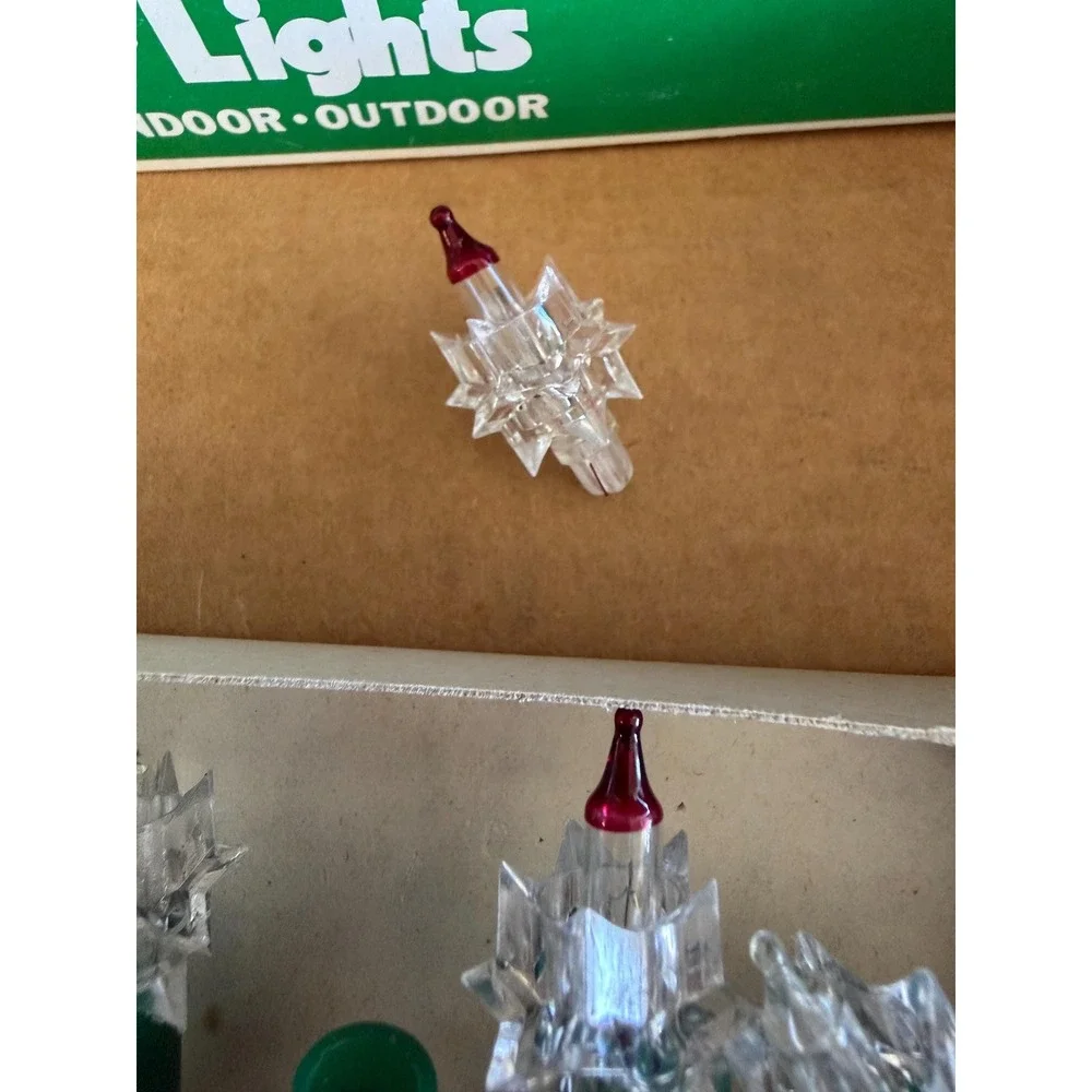 Vintage Retro Christmas Crystal 35 Multi-Star Lights Double‎ Flashing Indoor